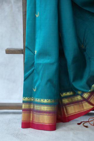 Teal Silk Ilkal Saree - SRTSIS117