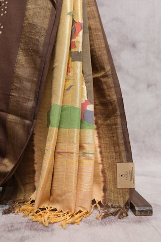 Brown Bandhani Cotton Paithani Saree-SRBBCPS319