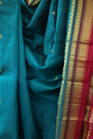 Teal Silk Ilkal Saree - SRTSIS117