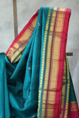 Teal Silk Ilkal Saree - SRTSIS117