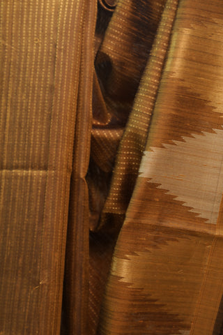 Golden Raw Silk Saree - SRGSS443