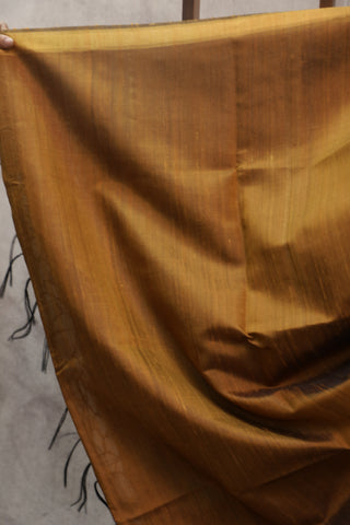 Golden Raw Silk Saree - SRGSS443