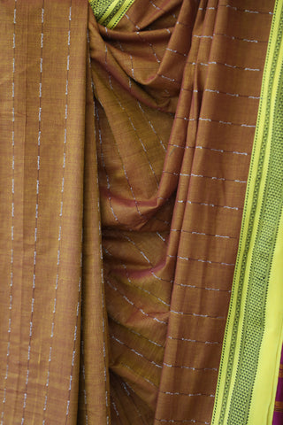 Brown Cotton Ilkal Saree -SRBCIS368