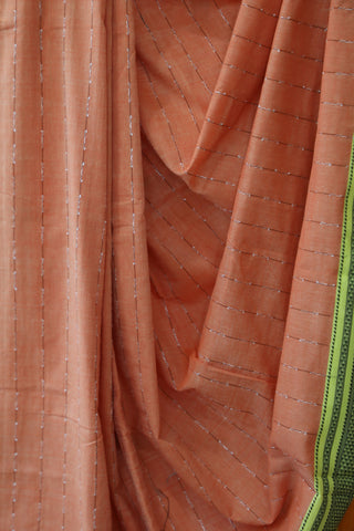 Peach Cotton Ilkal Saree -SRPCIS369