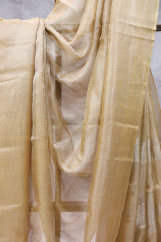 Orange Tissue Tusser Silk Saree - SROTTSS250