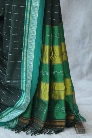 Green Cotton Ilkal Saree -SRGCIS370