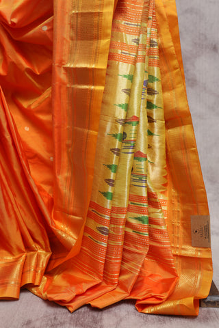 Orange Silk Paithani Saree - SROSPS362