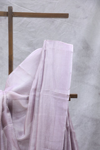 Lilac Tissue Tusser Silk Saree - SRLTTSS259