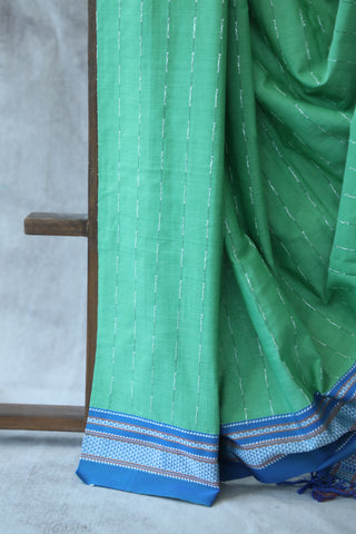 Moss Green Cotton Ilkal Saree -SRMGCIS371