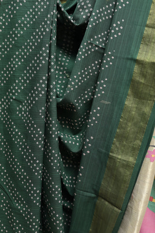 Green Bandhani Cotton Paithani Saree-SRGBCPS321