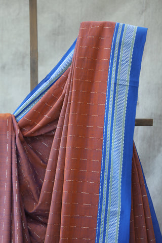 Brown Cotton Ilkal Saree -SRBCIS372