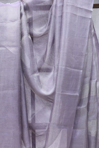 Lavender Tissue Tusser Silk Saree - SRLTTSS260