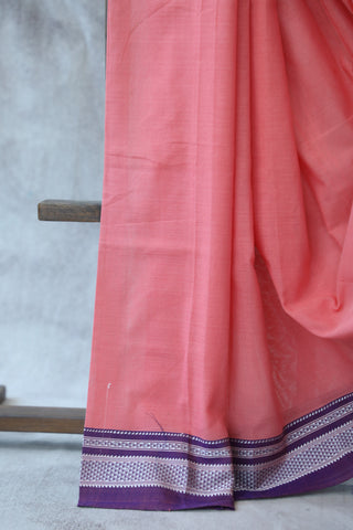 Peach Cotton Ilkal Saree -SRPCIS373