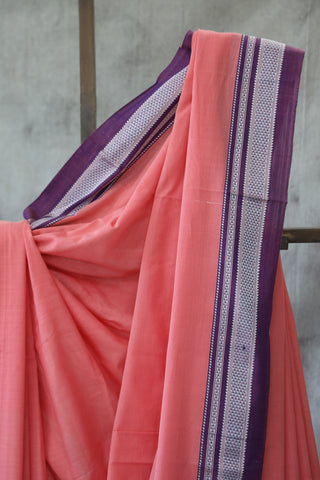 Peach Cotton Ilkal Saree -SRPCIS373