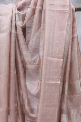 Pink Tissue Tussar Silk Saree - SRPTTSS261