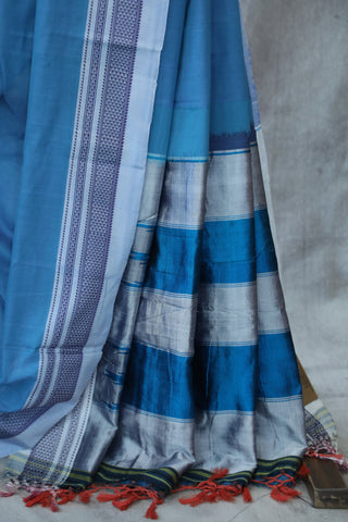 Blue Cotton Ilkal Saree -SRBCIS374