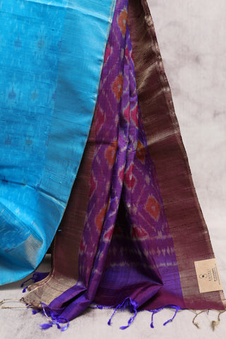 Blue Patola Raw Silk Saree - SRBPRSS350