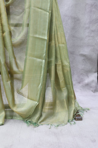 Green Tissue Tussar Silk Saree - SRGTTSS262