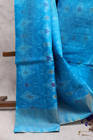 Blue Patola Raw Silk Saree - SRBPRSS350