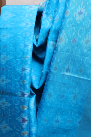 Blue Patola Raw Silk Saree - SRBPRSS350