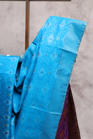 Blue Patola Raw Silk Saree - SRBPRSS350