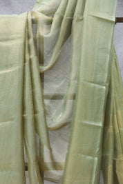 Green Tissue Tussar Silk Saree - SRGTTSS262