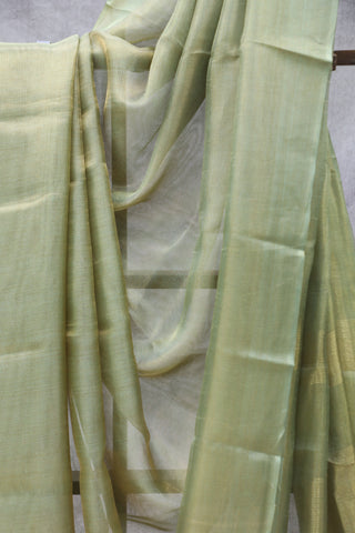 Green Tissue Tussar Silk Saree - SRGTTSS262