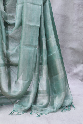 Green Tissue Tussar Silk Saree - SRGTTSS251