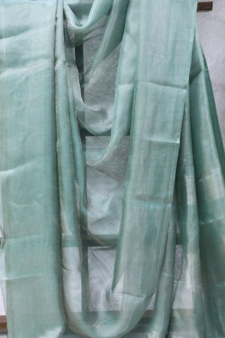 Green Tissue Tussar Silk Saree - SRGTTSS251