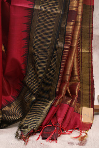 Dark Pink Raw Silk Saree - SRDPSS451