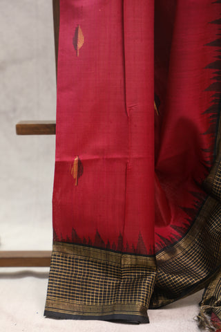 Dark Pink Raw Silk Saree - SRDPSS451