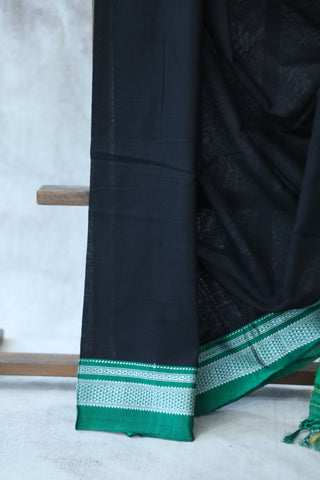 Black Cotton Ilkal Saree -SRDGCIS376