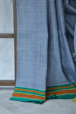 Grey Cotton Ilkal Saree -SRGCIS378