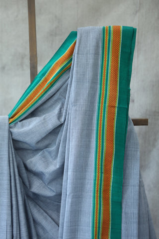 Grey Cotton Ilkal Saree -SRGCIS378