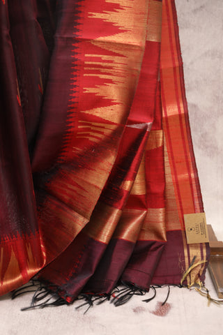 Maroon Raw Silk Saree - SRMSS454