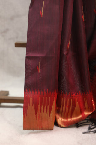 Maroon Raw Silk Saree - SRMSS454