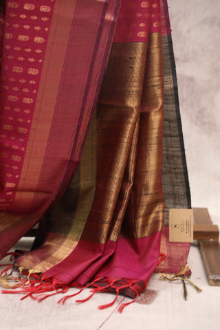 Dark Pink Raw Silk Saree - SRDPSS455