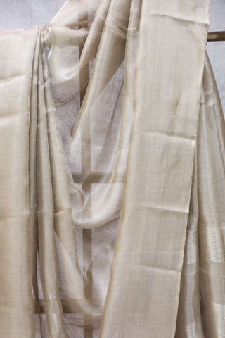 Beige Tissue Tussar Silk Saree - SRBTTSS257