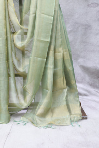 Green Tissue Tussar Silk Saree - SRGTTSS265