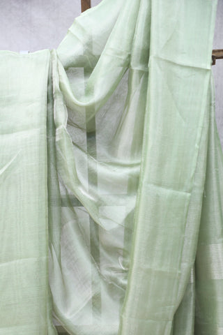 Green Tissue Tusser Silk Saree - SRGTTSS258