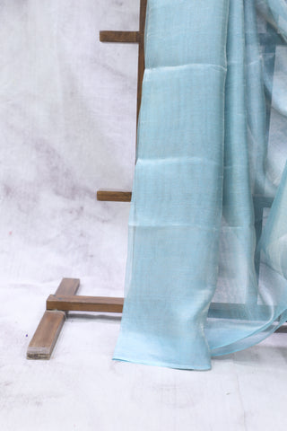 Blue Tissue Tussar Silk Saree - SRBTTSS263