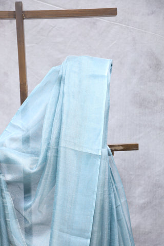 Blue Tissue Tussar Silk Saree - SRBTTSS263