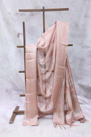 Rose Pink Tissue Tussar Silk Saree - SRRPTTSS282