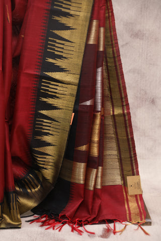 Maroon Raw Silk Saree - SRMSS421