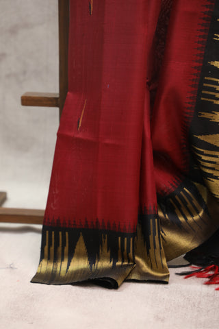 Maroon Raw Silk Saree - SRMSS421