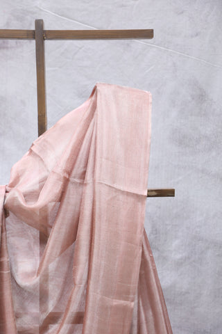 Rose Pink Tissue Tussar Silk Saree - SRRPTTSS282