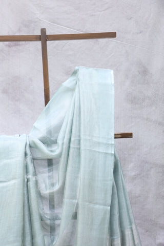 Teal Tissue Tussar Silk Saree - SRTTTSS266