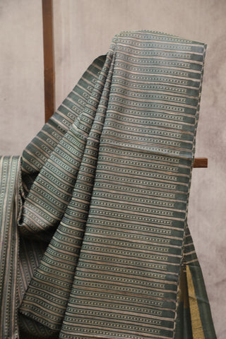 Grey Tussar Silk Saree - SRGTSS751