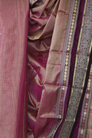 Two Tone Magenta Kanchi Silk Cotton Saree with Jari Border-SRTTMKSCS112