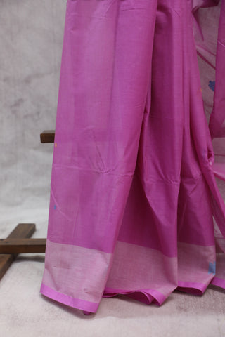 Pink Cotton Jamdani Saree-SRPCJS149